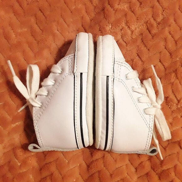Baby's First All Star White High Top Converse Sneakers - Picture 2 of 6